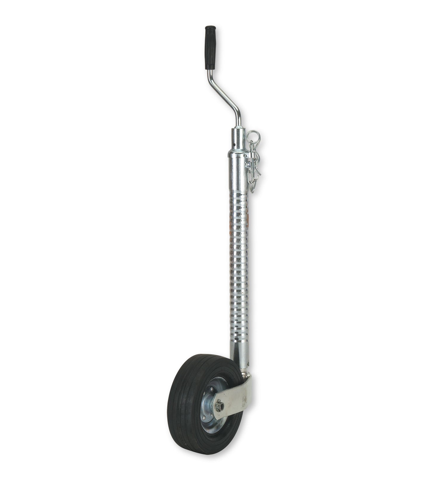 Heavy Duty Jockey Wheel. 48mm Ribbed. Extended slim line handle