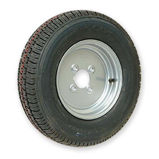 P0845. Wheel & tyre P6e 145R10. (Nipple cut away)